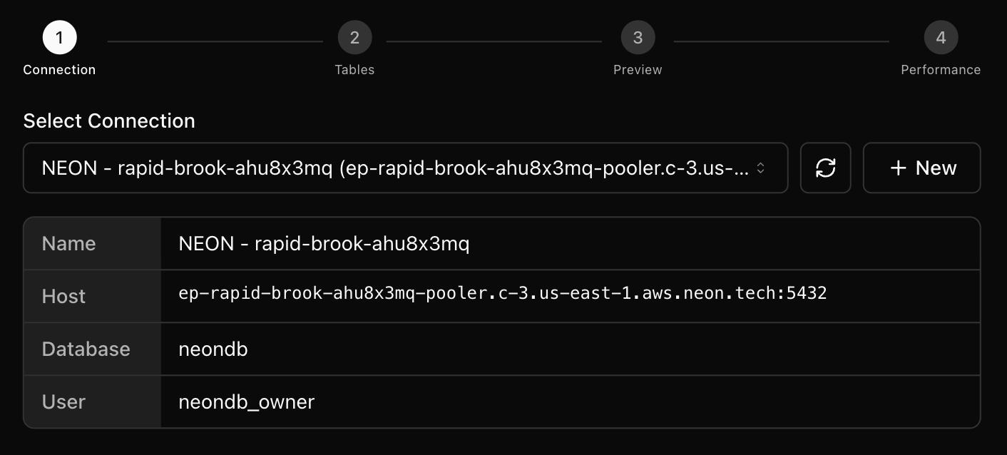 PostgreSQL connection selection